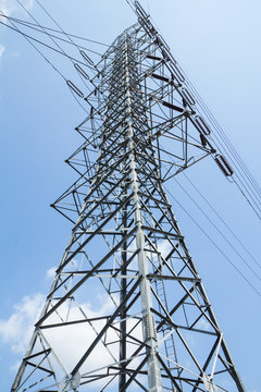 High voltage power transmission tower