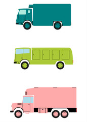 Truck in retro cartoon style. 