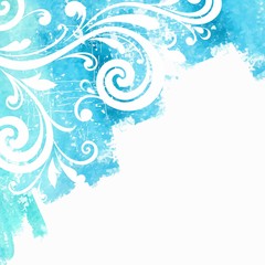 Watercolor floral background. Grunge floral pattern.