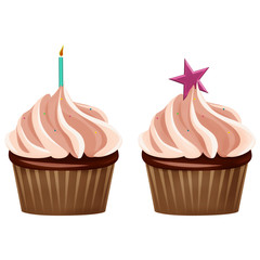 Delicious happy birthday cupcakes