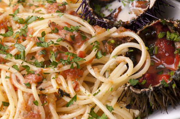 spaghetti con ricci di mare