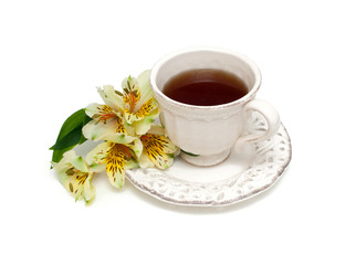 cup of tea and flower