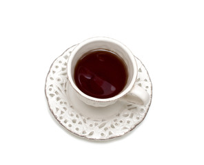 beautiful tea cup isolated on white background
