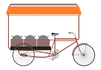 Indyjska riksza rowerowa do sprzedaży jedzenia. - obrazy, fototapety, plakaty