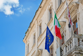 flags at the Palace