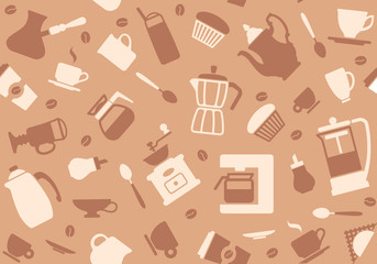 Seamless background on a coffee theme