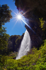 Fototapeta premium Waterfall Saltillo, national park Lanin, Patagonia, Argentina