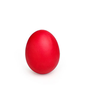 Red easter egg on white background
