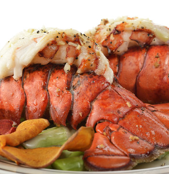 Grilled Lobster Tail  With Asparagus