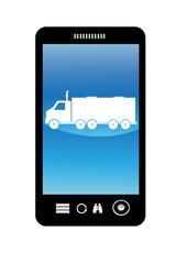 Camion poids lourd dans un téléphone mobile