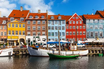 Vlies Fototapete Skandinavien Farbige Gebäude von Nyhavn in Copehnagen, Dänemark