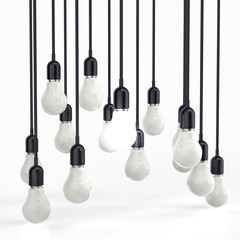 creative idea and leadership concept light bulb