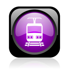 train black and violet square web glossy icon