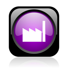 industry black and violet square web glossy icon