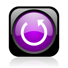 rotate black and violet square web glossy icon