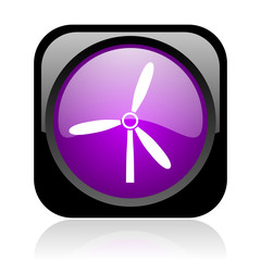 windmill black and violet square web glossy icon