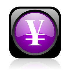 Fototapeta premium yen black and violet square web glossy icon