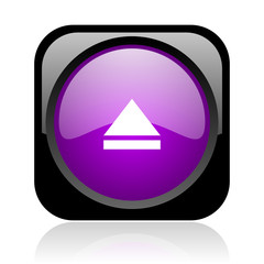 eject black and violet square web glossy icon