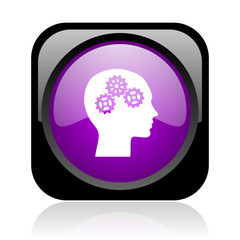 head black and violet square web glossy icon
