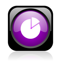 chart black and violet square web glossy icon