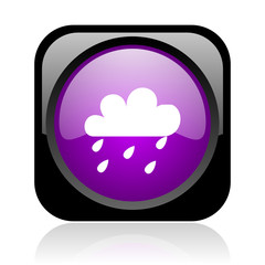 weather forecast black and violet square web glossy icon