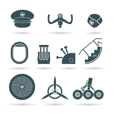 Set of airplane elements