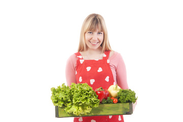 pretty girl with vegetables