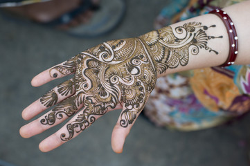 henna decoration on the streets,Jaipur,Rajasthan,India