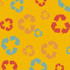 Drawing recycle retro background