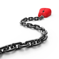 Obraz premium Red mouse on chain