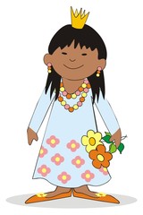 african girl,princess,vector illustration