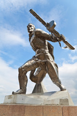 Monument to soviet soldier in New Odessa, Ukraine