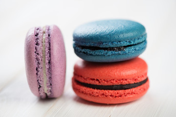 French macaroons, close-up, shallow depth of field