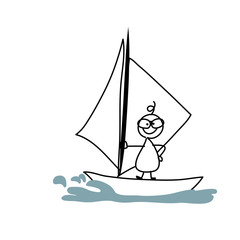 cartoon hand drawing imagination set