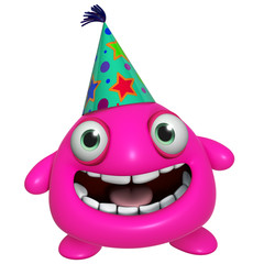 3d cartoon cute holiday pink monster