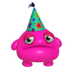 3d cartoon cute holiday pink monster