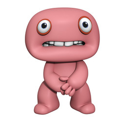 3d cartoon cute red man