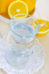 water with lemons