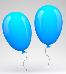 Two blue balloons