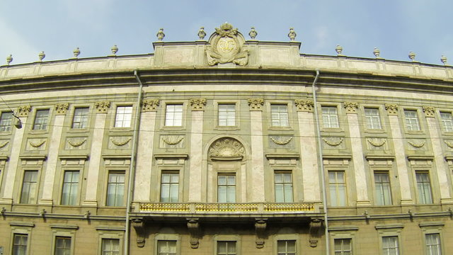 Facade of an old building in Petersburg. Millionnaya street.