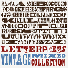 big mixed vintage letterpress collection