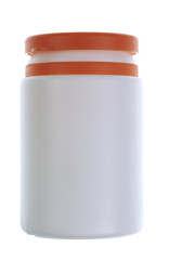 pill bottle on white background