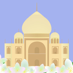 Taj Mahal with lotuses