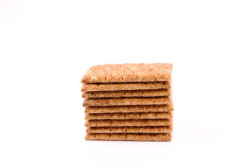 Wholesome biscuits with cereal isolated on white.