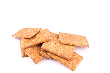 Wholesome biscuits with cereal isolated on white.