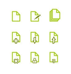 icônes fichier vert