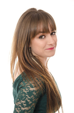 Chica sexy con flequillo