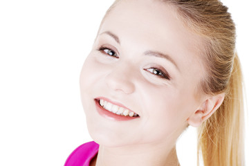 Obraz premium Happy casual blond woman portrait