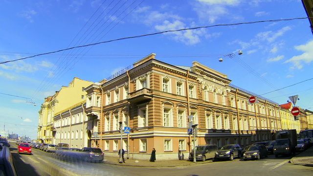 Facade of an old building in Petersburg. Shpalernaya street.