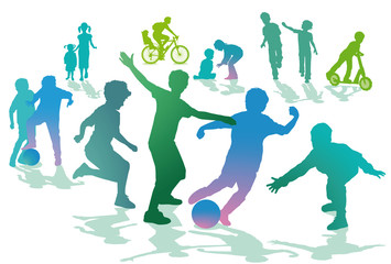 Plakat Kinder in der Freizeit und beim Sport